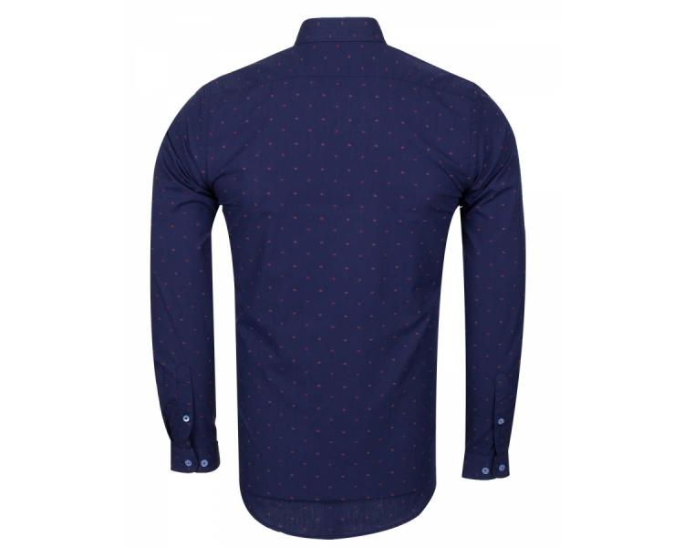 SL 5912 Men's dark blue micro print button down collar cotton shirt Men's shirts