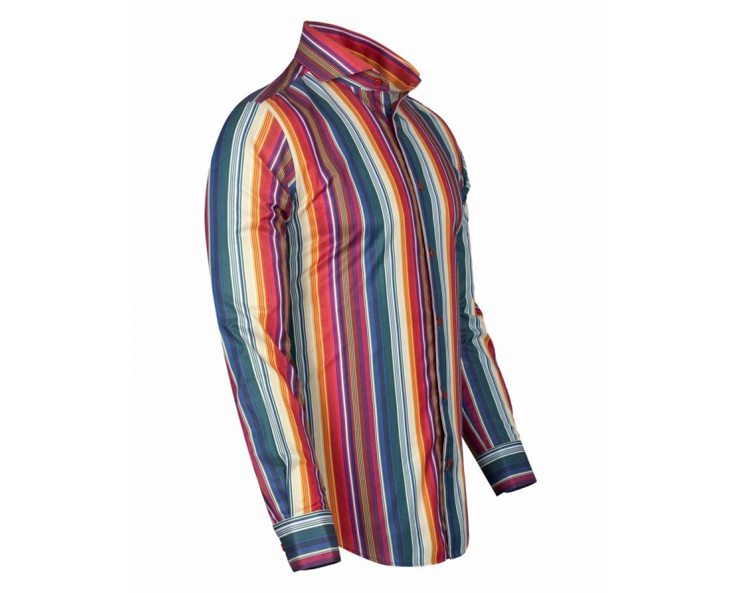 SL 5938 Men's multi color striped long sleeved shirt - Quality Designed ...