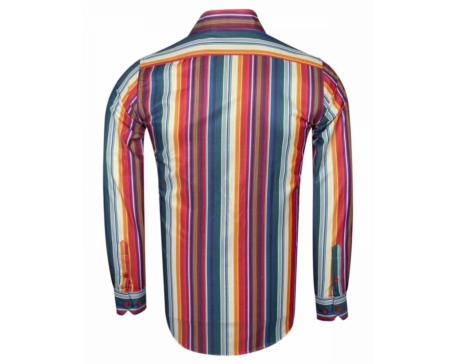 SL 5938 Men's multi color striped long sleeved shirt - Quality Designed ...