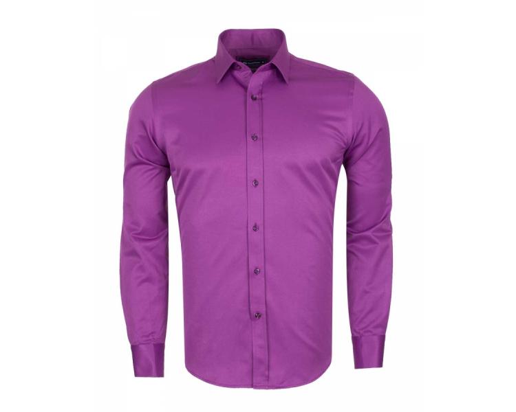 SL 5941 Men's purple plain long sleeved shirt Men's shirts