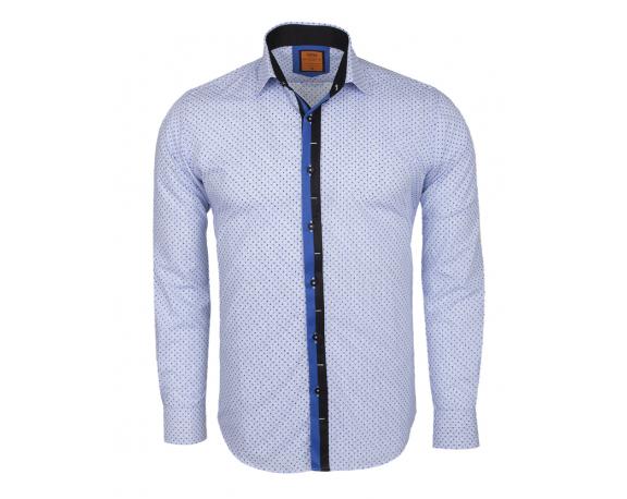 SL 5970 Men's blue & black striped print shirt Men's shirts