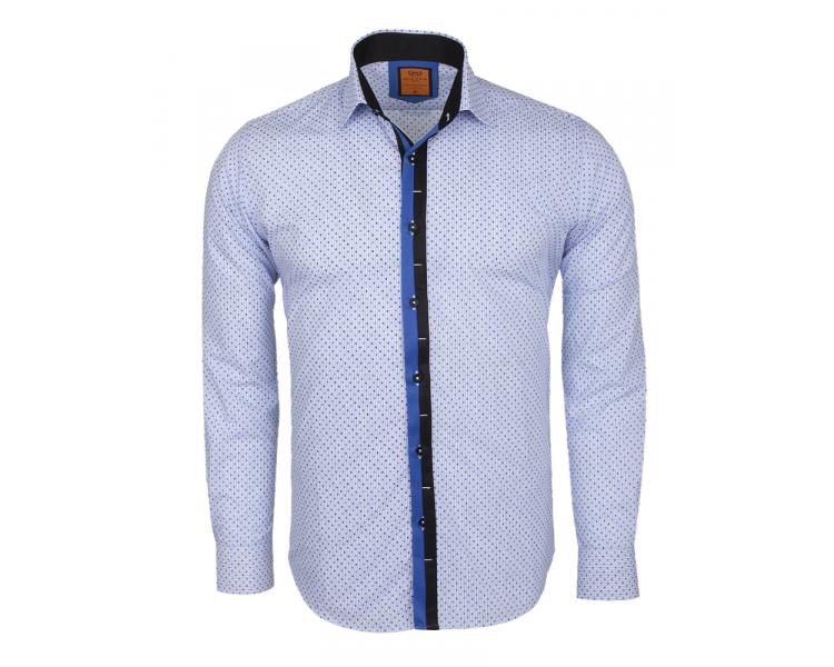 SL 5970 Men's blue & black striped print shirt Men's shirts