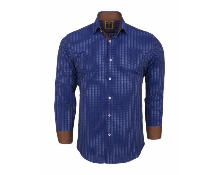 SL 5973 Men's dark blue & brown micro printed cotton shirt Men's shirts