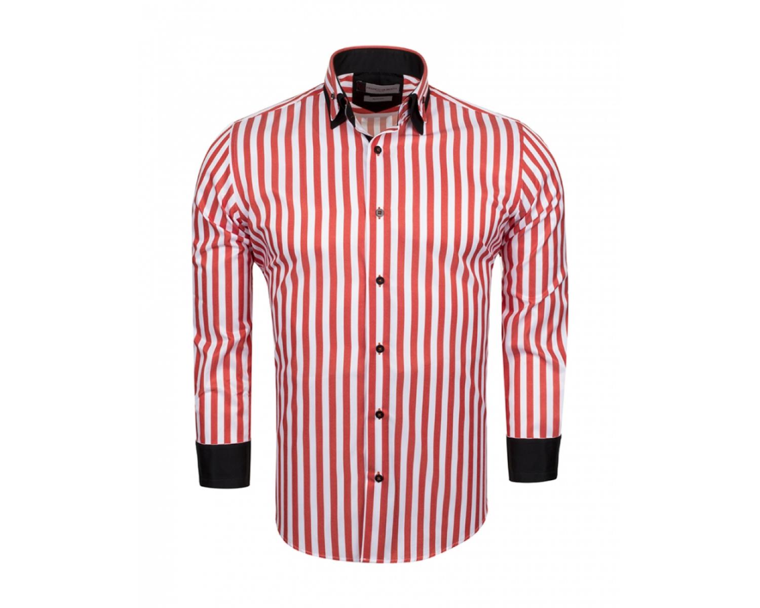 Orange and White Stripe Dress Shirt | Custom Made Shirts