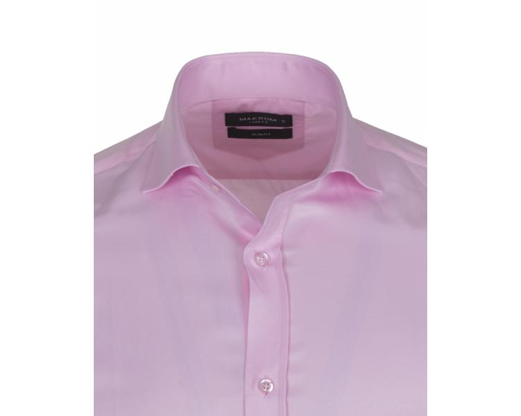 SL 6111 Men's pink plain double cuff shirt with cufflinks Men's shirts