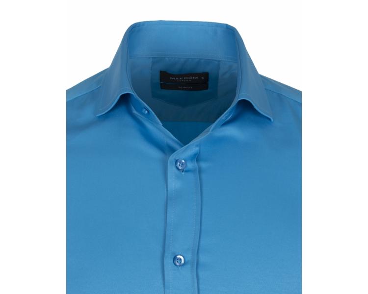 SL 6111 Men's turquoise plain double cuff shirt with cufflinks Men's shirts