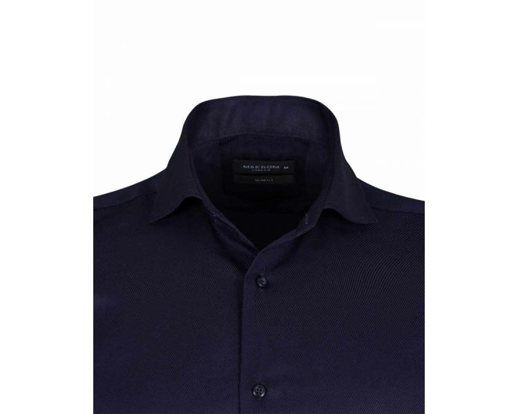 SL 6144 Men's dark blue textured double cuff shirt Men's shirts