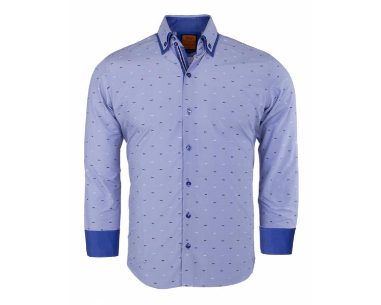 SL 6496 Men's light blue double collar long sleeved shirt Men's shirts