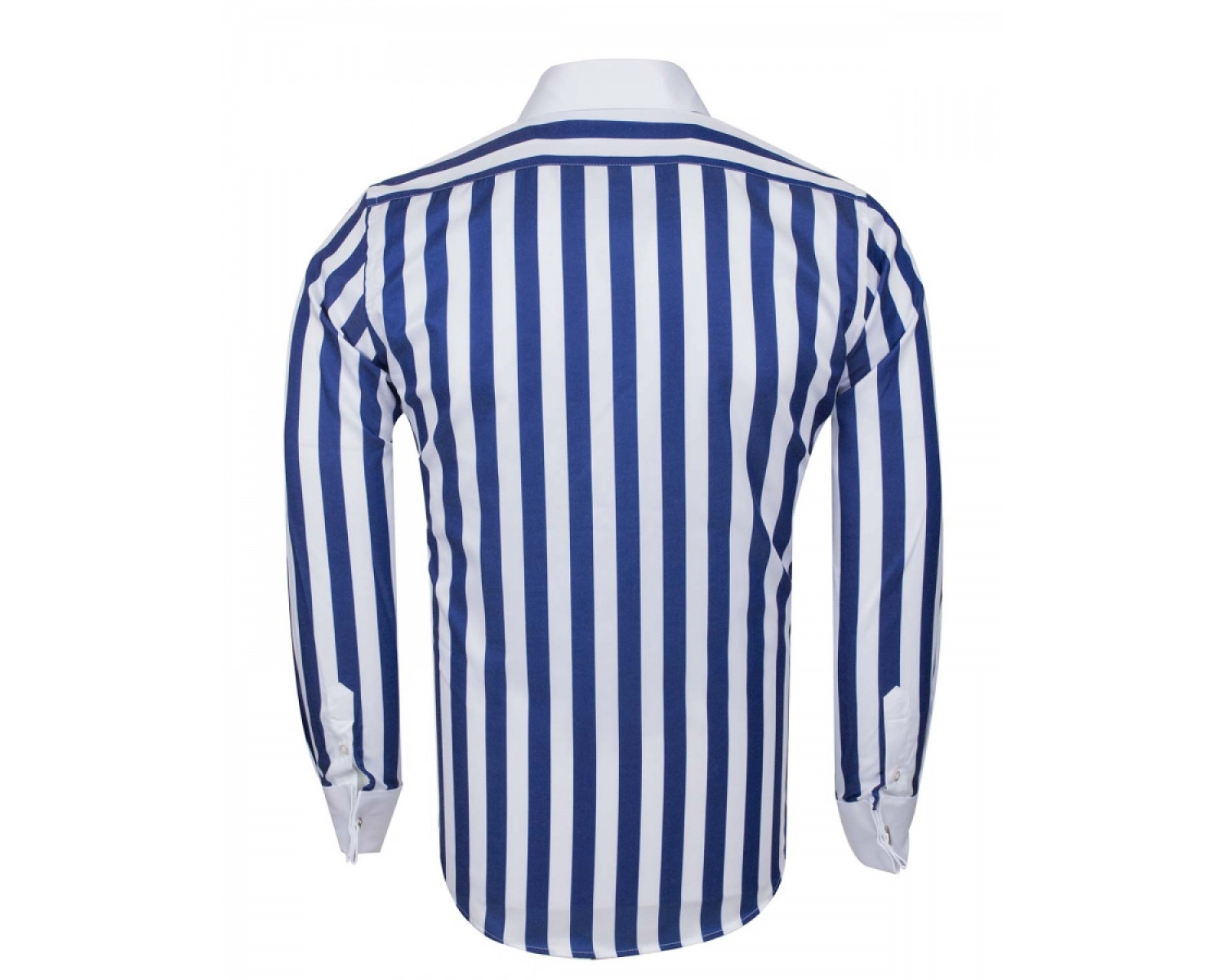 dark blue shirt with white lines