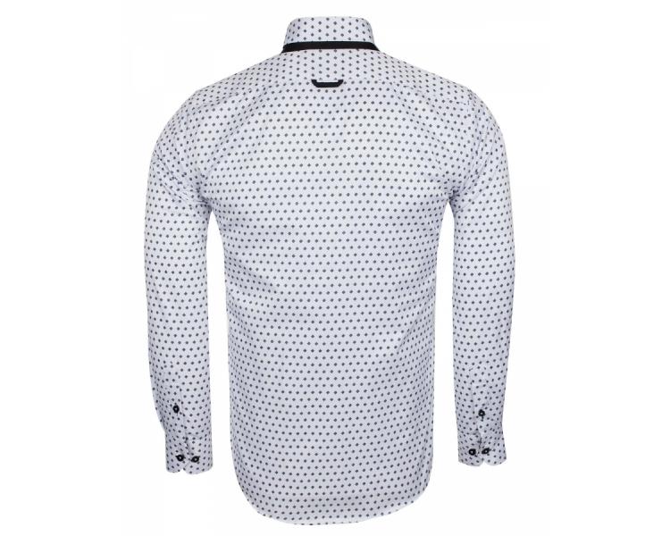 SL 6550 Men's white & black micro print double collar shirt Men's shirts