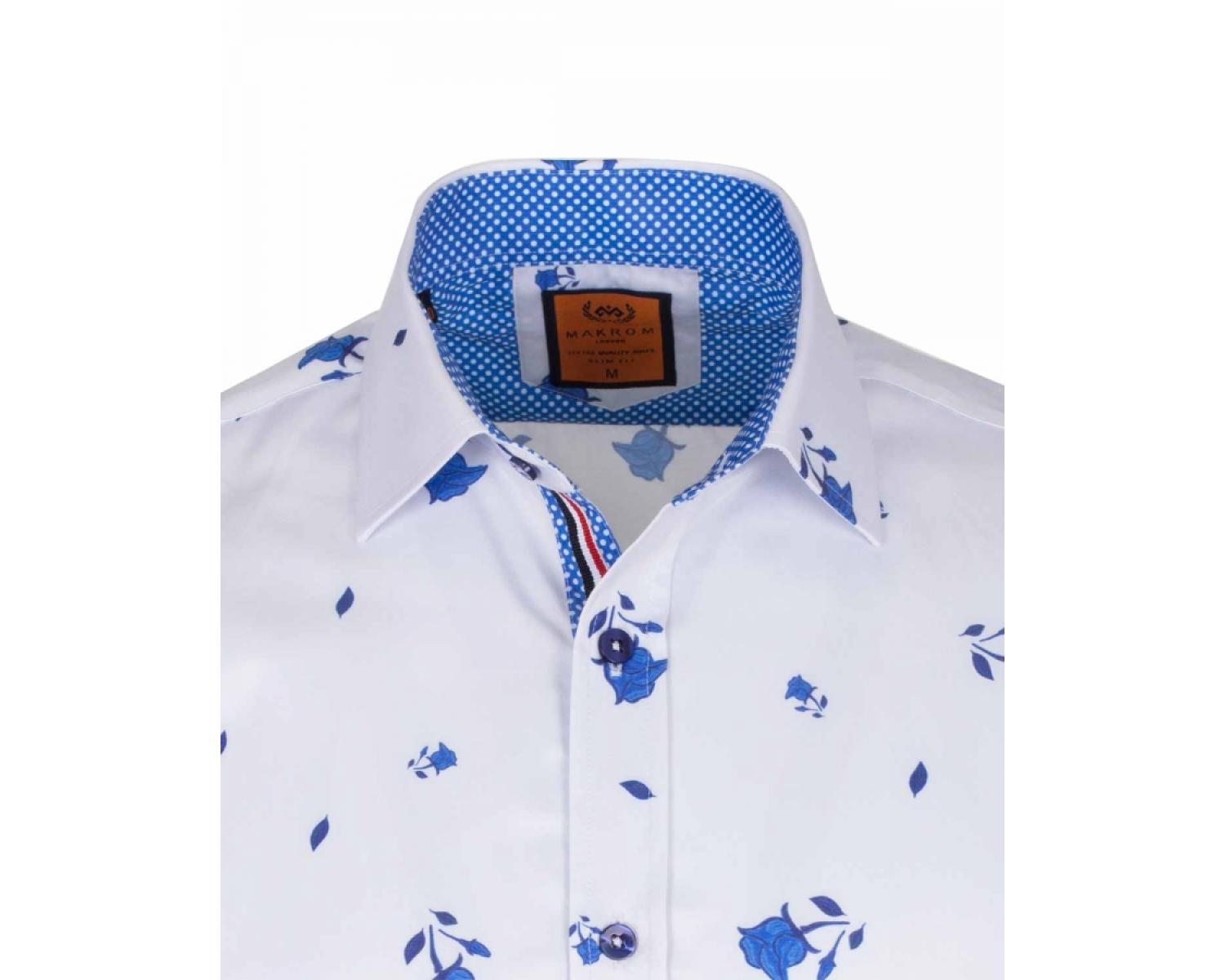 Makrom Floral Boys Print Shirt, White / 4 Years / 100% Cotton