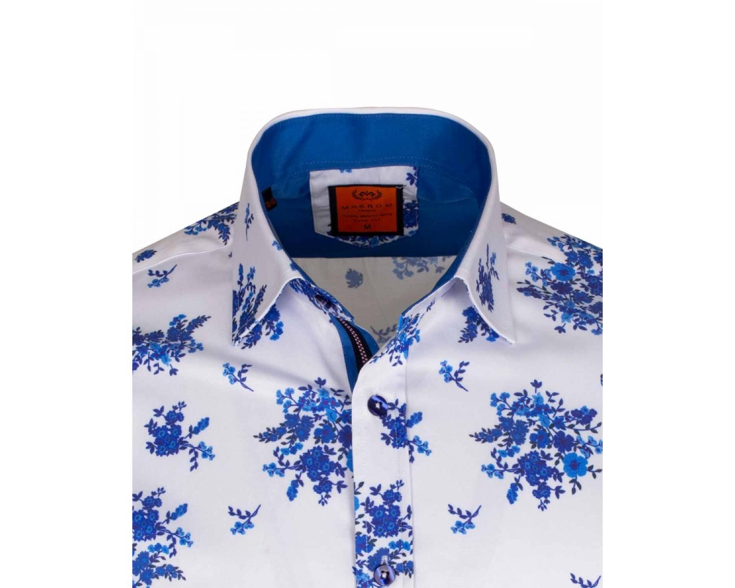 Рубашка в цветок мужская синяя