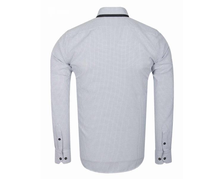 SL 6615 Men's white & black micro print double collar shirt Men's shirts