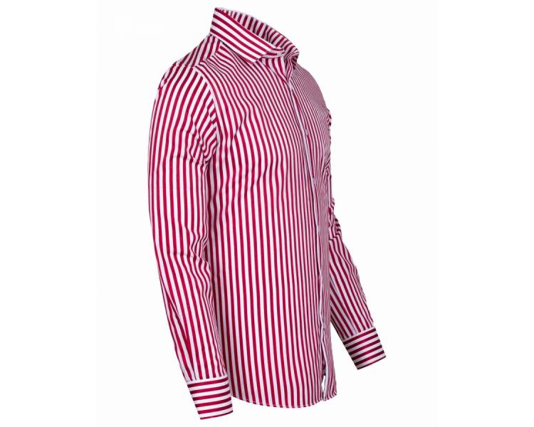 SL 6620 Men's red & white striped print long sleeved shirt Men's shirts