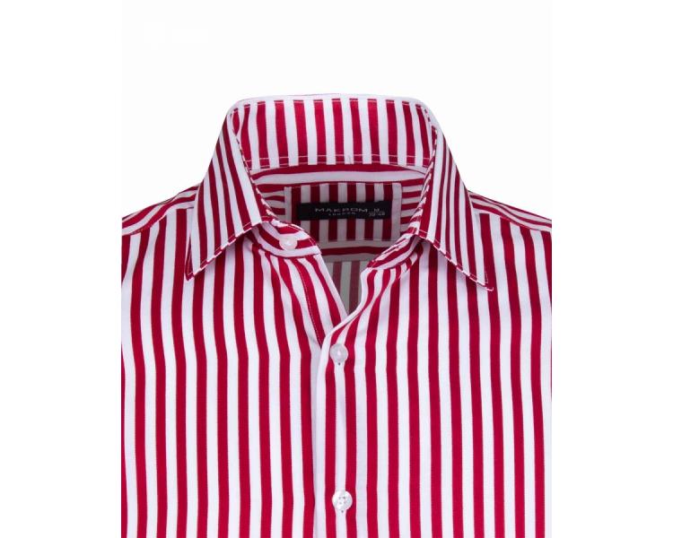 SL 6620 Men's red & white striped print long sleeved shirt Men's shirts