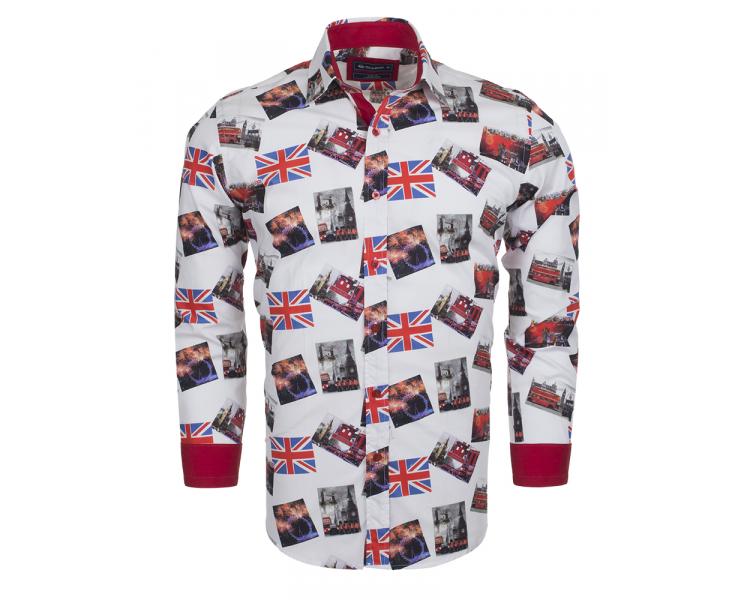 SL 5730 Men's Great Britain Flag print cotton shirt Men's shirts