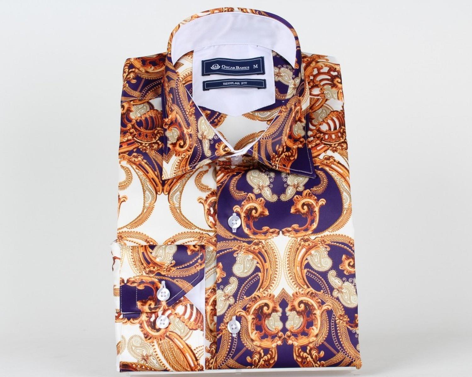 baroque print mens shirt
