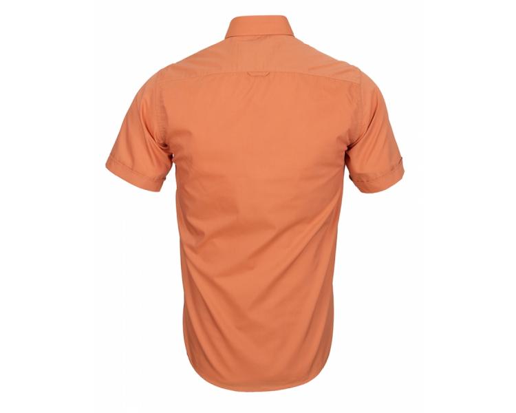 SS 6018 Оранжевая однотонная рубашка с коротким рукавом Мужские рубашки